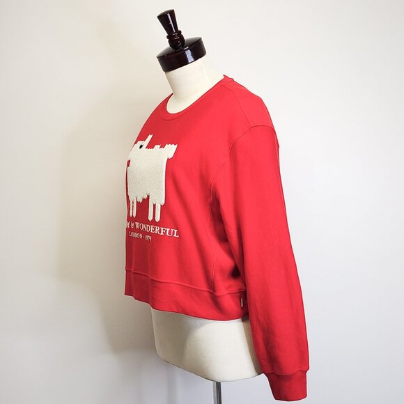 Warm Wonderful x Rowing Blazers Princess Diana Red Cropped Sheep Sweatshirt XXL - Picture 5 of 12